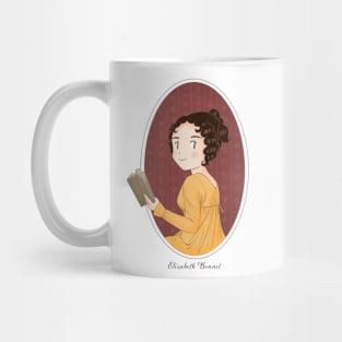 Cute Elizabeth Bennet Reading Illustration Mug